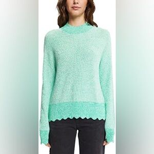 Mint Green edc by Esprit Scalloped Hem Sweater, Size Medium